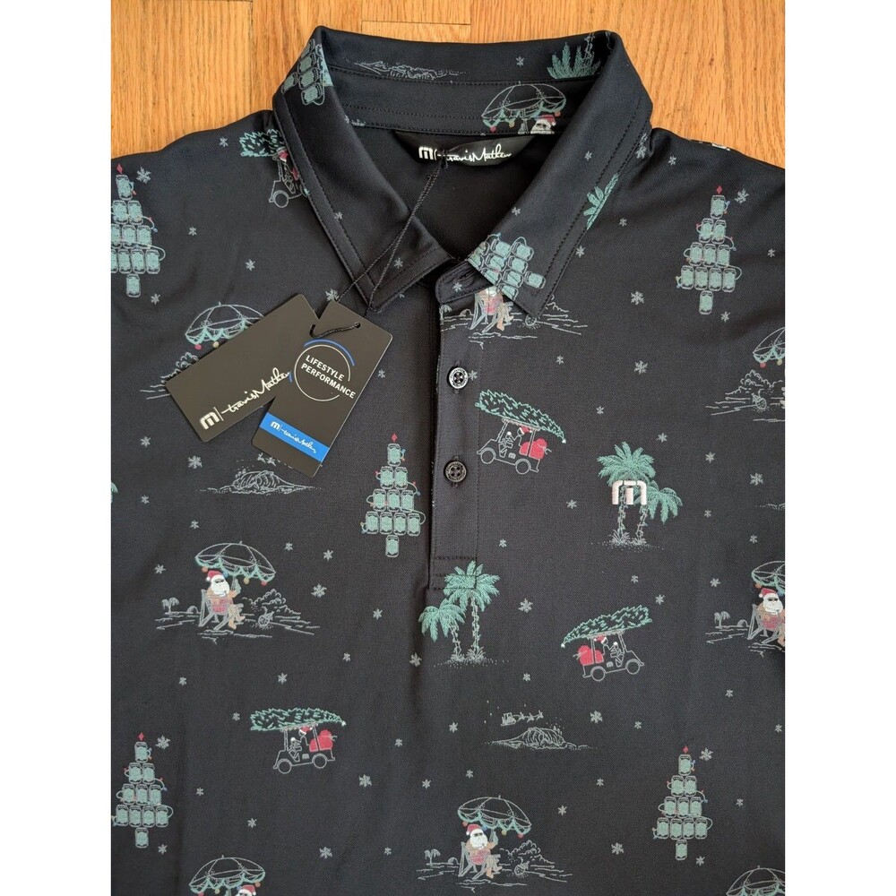 NEW TravisMathew California Christmas Polo Shirt Men's Size Medium Golf NWT